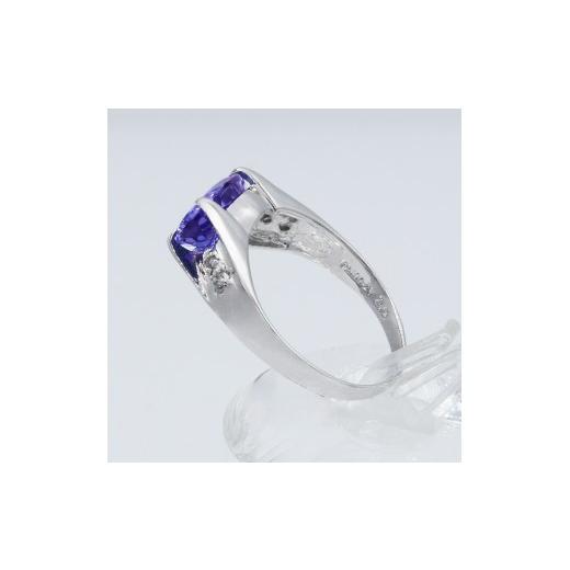 ふるさと納税 アクセサリー リング 山梨県 甲斐市 タンザナイト リング 2.0ct Ag900 Pt100 （161195-t） (BR-103)の画像