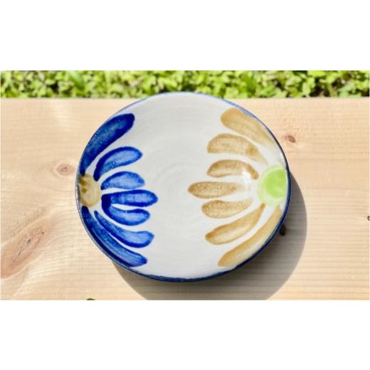 ふるさと納税 食器・グラス 皿 沖縄県 読谷村  やちむん工房　和 5寸皿 1枚焼き (唐草2色、点打ちと花の2枚組) 〇 沖縄 読谷村 やちむん 器 普段使い ペア_3
