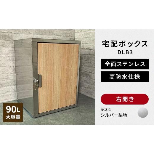 ふるさと納税 雑貨・日用品 福島県 白河市 デザイン いろいろ 宅配ボックス DLB3(右開き・シルバー梨地) 大型 大容量 玄関 ステンレス製 F25R-083 右開き・…