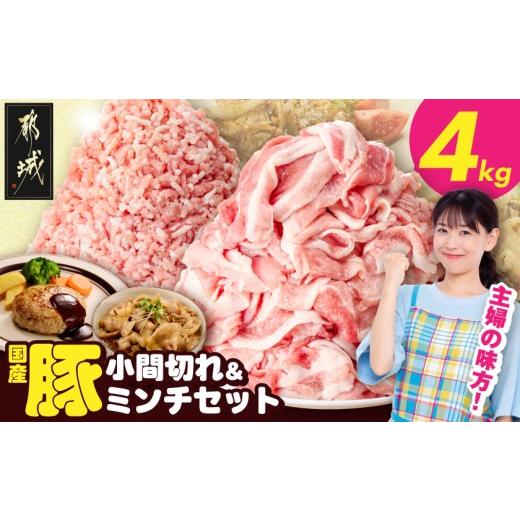 ふるさと納税 豚肉 セット 宮崎県 都城市 総重量4kg 国産豚小間切れ&amp;豚ミンチセット_16-L9-001-4kg_(都城市) 国産 豚肉 小間切れ ミンチ 真空パック 炒め…