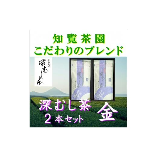 ふるさと納税 お茶類 鹿児島県 南九州市 自宅用 知覧茶園の深むし茶「金」2本セット 1740739