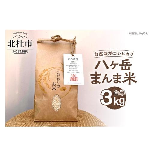 ふるさと納税 米 コシヒカリ 山梨県 北杜市 令和7年度米 八ヶ岳 まんま米 白米3kg(手植え・手刈り・天日干しの自然栽培コシヒカリ) 白米