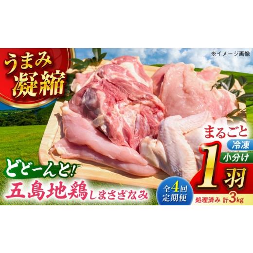 ふるさと納税 鶏肉 セット 長崎県 五島市 4回定期便 五島しまさざなみ まるごと1羽分セット 冷凍 五島市/合同会社五島さざなみ農園