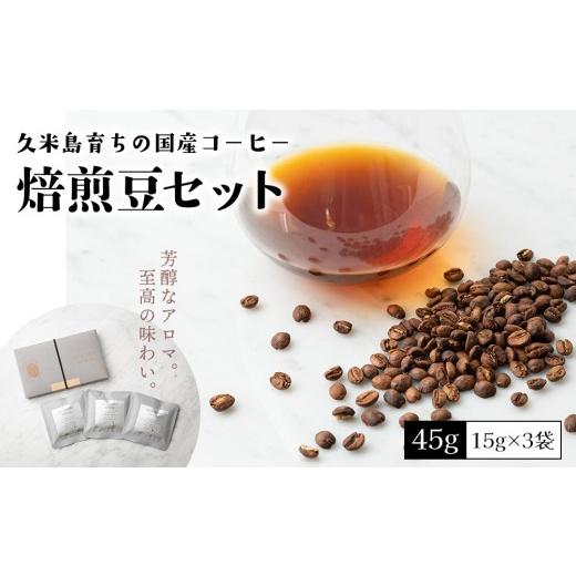 ふるさと納税 コーヒー コーヒー豆 沖縄県 久米島町 久米島育ちの国産コーヒー『焙煎豆セット』45g(15g×3袋) 希少 高品質 国産100% 久米島コーヒー ナチ…