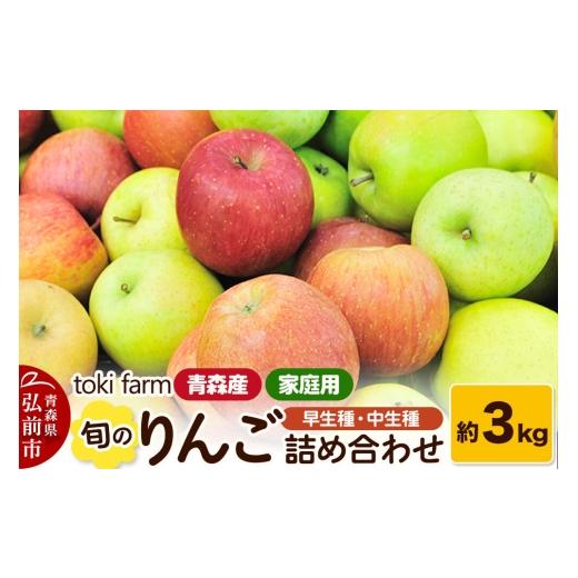 ふるさと納税 りんご 青森県 弘前市 26年10月クール便発送 りんご 旬のりんご 早生種・中生種詰め合わせ 約3kg(8〜12玉程度)家庭用 toki farm 林檎 アップ…