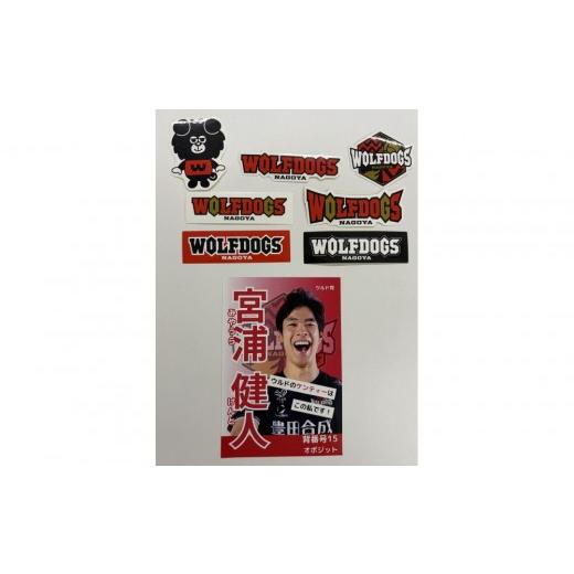 ふるさと納税 雑貨・日用品 愛知県 名古屋市 宮浦選手サイン入りポストカードとウルフドッグス名古屋ダイカットステッカーセット トップスポーツチーム活動支…