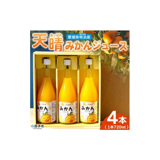 ふるさと納税 果汁飲料 みかん 愛媛県 西予市 愛媛県明浜産 天晴みかんジュース 720ml×4本セット 蜜柑 みかん ミカン 果物 オレンジ 果汁 ジューシー フルー…