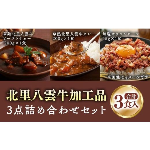 ふるさと納税 加工品等 レトルト 北海道 八雲町 北里八雲牛加工品各1点詰め合わせセット 計3食入り