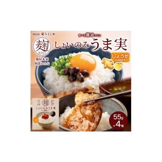 ふるさと納税 調味料・油 徳島県 東みよし町 しょいのみ うま実 しょうが味 55g×4箱 醤油の実 調味料 おかず 発酵食品 徳島県 東みよし町 1740193