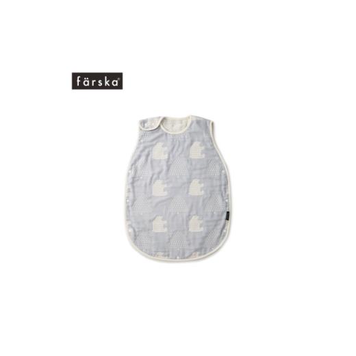 ふるさと納税 服 子ども 愛知県 みよし市 farska ファルスカ 6重ガーゼ スリーパー キッズ モリノクマ-スカイグレー 1742149
