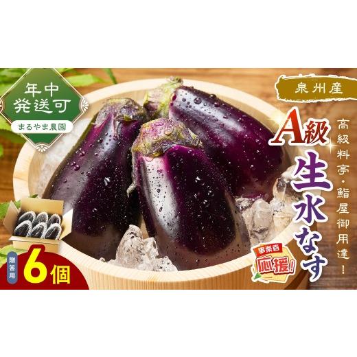 ふるさと納税 野菜類 茄子 大阪府 泉南市 まるやま農園 贈答用 泉州A級生水なす 6個入 ふるさと納税3.0 087D-124