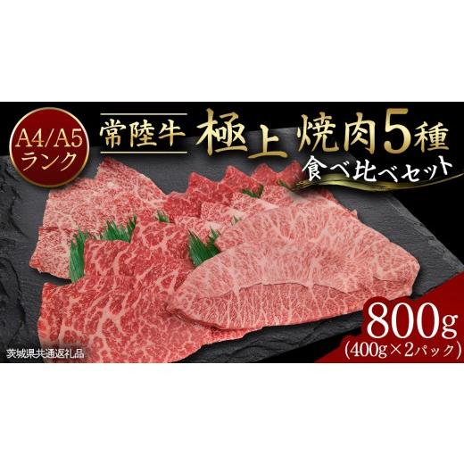 ふるさと納税 牛肉 ステーキ 茨城県 桜川市 常陸牛 極上 焼肉 5種 食べ比べ セット 800g ( 400g × 2パック ) 茨城県共通返礼品 希少部位 霜降り 赤身 黒毛和…