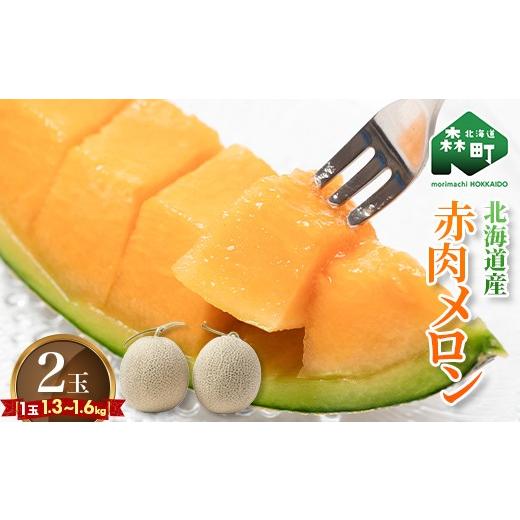 ふるさと納税 メロン メロン赤肉 北海道 森町 先行予約 北海道森町産赤肉メロン 中玉 2玉入り(1玉約1.3~1.6kg) (2026年6月上旬〜8月上旬頃に順次お届け) 道…