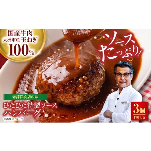 ふるさと納税 牛肉 ハンバーグ 愛媛県 大洲市 ハンバーグ×3個 ひたひた特製ソースつき 冷凍 愛媛県大洲市/有限会社ヒロファミリーフーズ ハンバーグ 冷凍 洋…