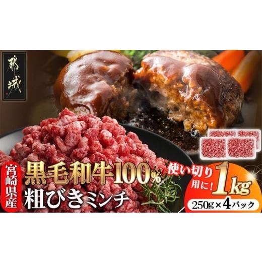 ふるさと納税 牛肉 ハンバーグ 宮崎県 都城市 宮崎県産黒毛和牛100%ミンチ(250g×4P) (都城市) 宮崎県産黒毛和牛 ミンチ 粗びき 250g×4P 牛ひき肉…