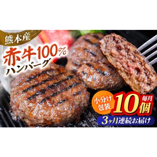 ふるさと納税 牛肉 ハンバーグ 熊本県 合志市 全3回定期便 赤牛ハンバーグ 約150g×10個 計約1.5kg 和牛 ハンバーグ 小分け 冷凍 惣菜 牛肉 あか牛 阿蘇牧場 …