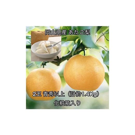 ふるさと納税 梨 岡山県 井原市 あたご梨 2玉 青秀以上 (約1.4kg )化粧箱入り 岡山県産