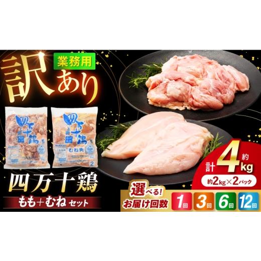 ふるさと納税 鶏肉 モモ 高知県 高知市 チョイス限定 3回定期便 四万十鶏のもも肉とむね肉 計約4kg (約2kg×2パック) / 四万十鶏 もも肉 むね肉 冷凍 大容…