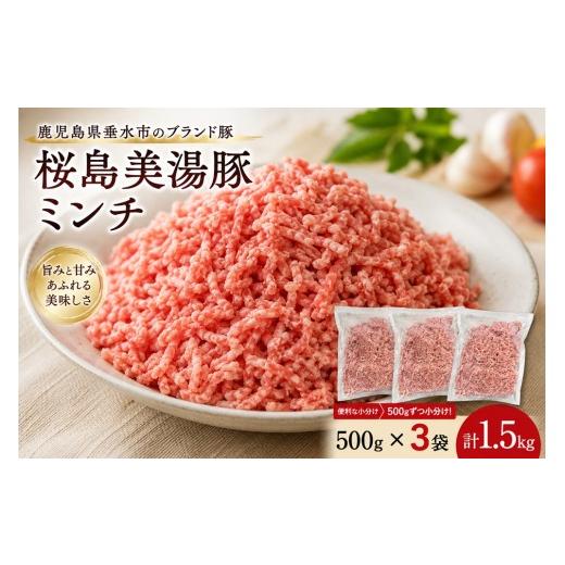 ふるさと納税 豚肉 鹿児島県 垂水市 A1-0447/桜島美湯豚 ミンチ 500g×3P (計1.5kg)