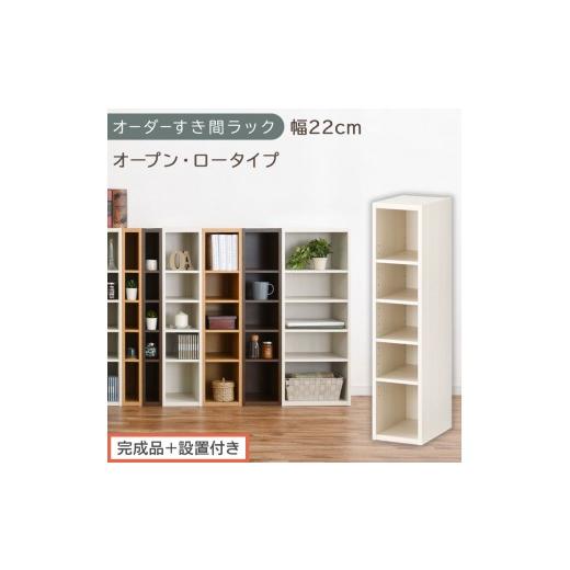 ふるさと納税 家具 収納家具 和歌山県 海南市 完成品+設置付き オーダーすき間ラック〔幅22cm・オープン・ロータイプ〕(ホワイトウッド)すき間ラック 日本…