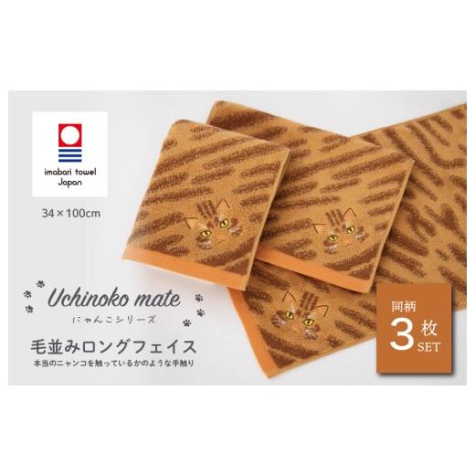 ふるさと納税 タオル・寝具 フェイスタオル 愛媛県 今治市 (今治タオルブランド認定品)Uchinoko mate にゃんこシリーズ 毛並みロングフェイスタオル3枚セッ…