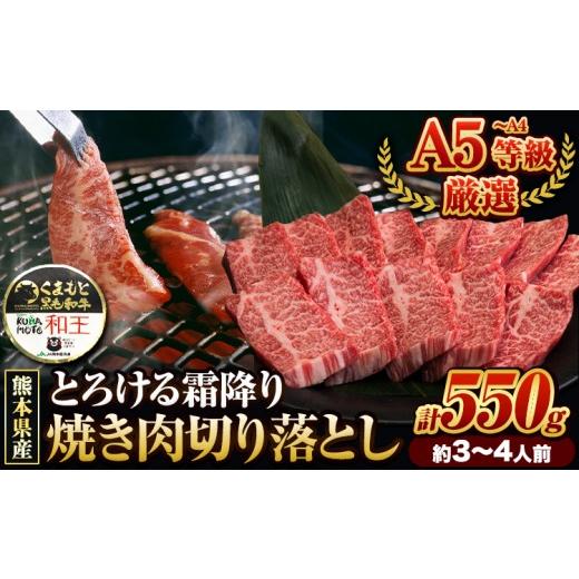 ふるさと納税 牛肉 焼肉・バーベキュー 熊本県 南関町 くまもと黒毛和牛 和王 バラ 霜降り 焼肉切り落とし 550g A5 A4 等級[30日以内に出荷予定(土日祝除く)…