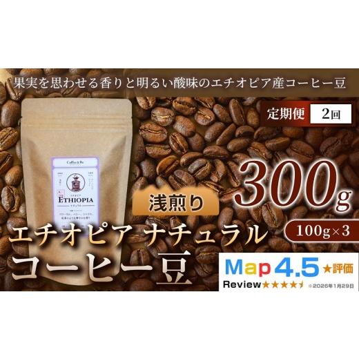 ふるさと納税 コーヒー コーヒー豆 埼玉県 加須市 定期便 エチオピア ナチュラル(100g×3袋)×全2回 定期便 (100g×3袋)×全2回