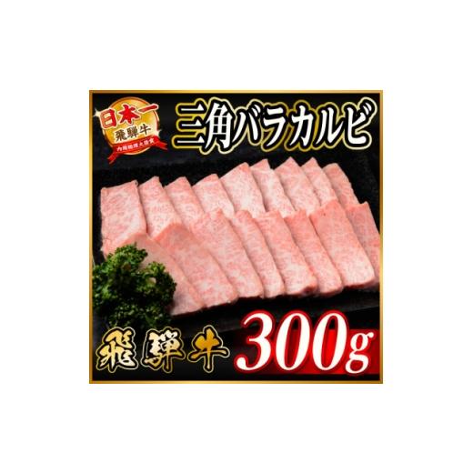 ふるさと納税 牛肉 焼肉・バーベキュー 岐阜県 羽島市 飛騨牛 三角バラカルビ焼肉 300g タレ付き BBQ用 1745660