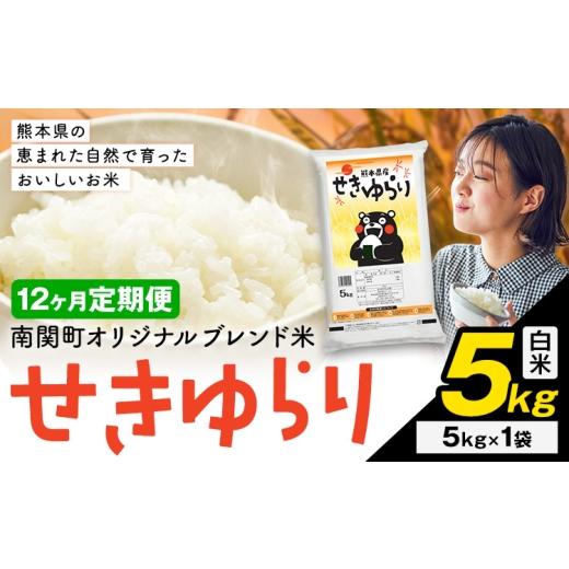 ふるさと納税 米 ブレンド 熊本県 南関町 12ヶ月定期便 米 南関町 せきゆらり 白米 5kg[お申込み翌月から出荷]熊本県産 国産 白米 こめ コメ 5キロ