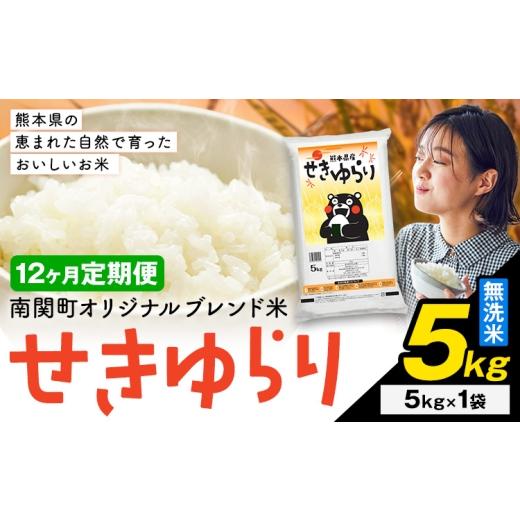 ふるさと納税 無洗米 熊本県 南関町 12ヶ月定期便 米 南関町 せきゆらり 無洗米 5kg[お申込み翌月から出荷]熊本県産 国産 無洗米 こめ コメ 5キロ