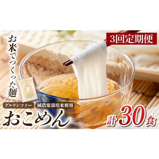 ふるさと納税 麺類 鹿児島県 姶良市 a1101-C 3回定期便 おこめん(中麺) 1食100g(計30食 (10食×3回)) アグリベースAIRA 姶良市 麺 お米麺 グリテンフリー 定期…
