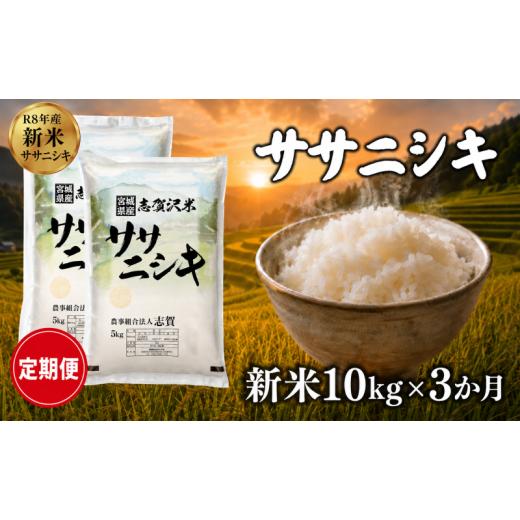 ふるさと納税 米 ササニシキ 宮城県 岩沼市 令和8年産 新米 ササニシキ 定期便 10kg 3ヶ月 おこめ お米 白米 精米 コメ ライス ごはん ご飯 国産米 銘柄米 さ…