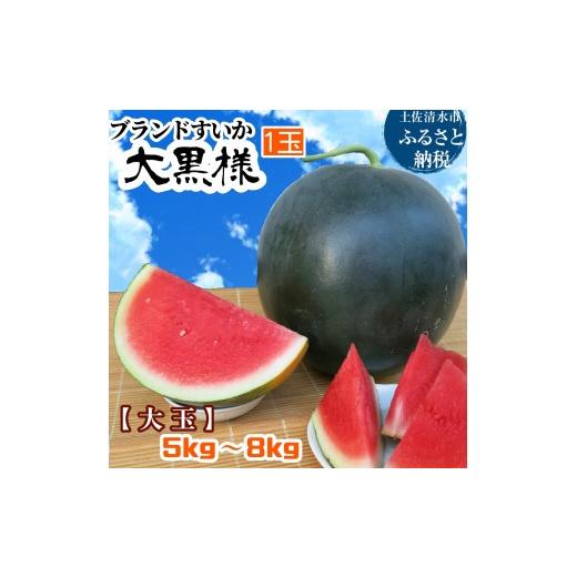 ふるさと納税 スイカ 高知県 土佐清水市 大玉 ブランドスイカ 1玉 5kg〜8kg 大黒様 別名ブラックジャック 大玉 黒玉スイカ すいか 種が少ない 高知産 夏 フル…