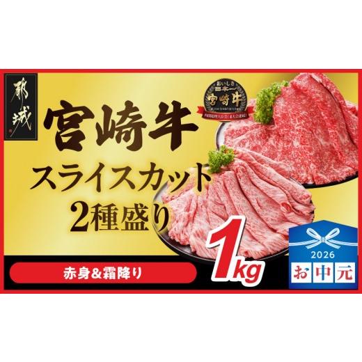 ふるさと納税 牛肉 ロース 宮崎県 都城市 お中元 宮崎牛スライス2種1kgセット(霜降り400g 赤身600g)_19-N2-001-1kg-S4A6-SG_(都城市)1kg 赤身 霜降り 宮崎…