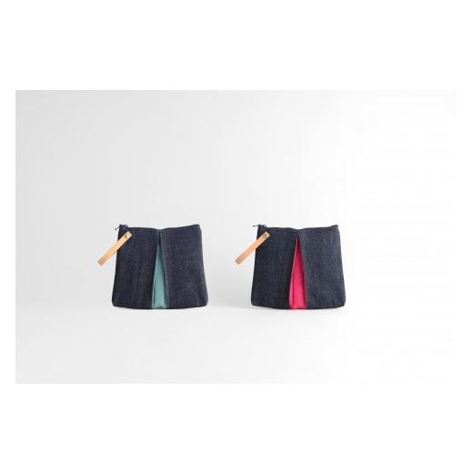 ふるさと納税 小物 京都府 京都市 京都 KOSHO ougi denim ポーチ ショッキングピンク(躑躅色) |光章 人気ブランド ポーチ[ KOSHO 京都 デニム バッグ ブラ…