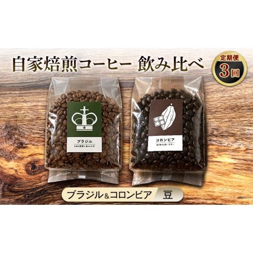 ふるさと納税 コーヒー コーヒー豆 佐賀県 鳥栖市 厳選2種の3ヶ月定期便 ビター飲み比べセット・自家焙煎コーヒー(豆)(ブラジル250g、コロンビア241g) 珈琲