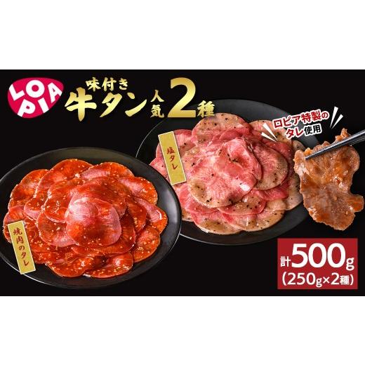 ふるさと納税 牛肉 焼肉・バーベキュー 京都府 宇治市 [ロピア]味付け牛タン 2種(計500g/250g×2) uj-FV002 ロピア