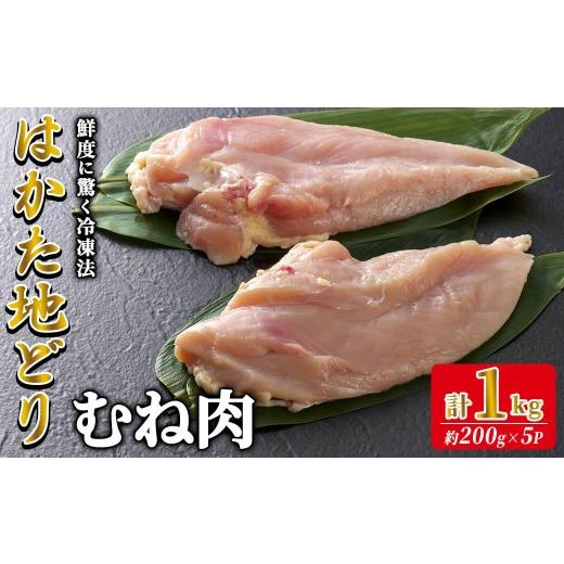 ふるさと納税 鶏肉 ムネ 福岡県 春日市 はかた地どり むね肉 (計1kg・200g×5P) 真空パック 使い勝手の良い鶏ムネ 便利な小分け鶏肉 地鶏 地どり 鶏肉 九州 国…
