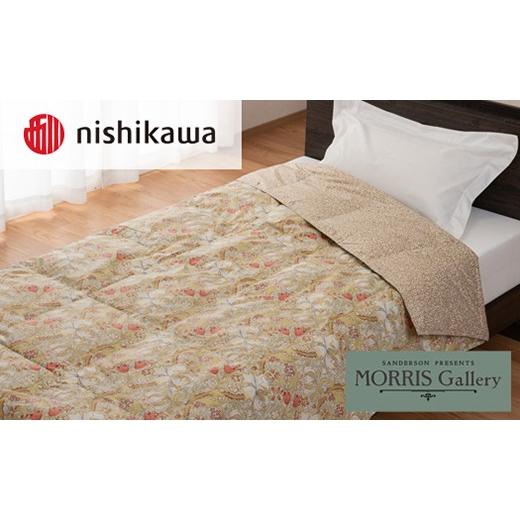 ふるさと納税 タオル・寝具 掛け布団 滋賀県 近江八幡市 nishikawa/西川 羽毛肌掛けふとんSLサイズ/ダウン50%/日本製/配色:ベージュ P408W