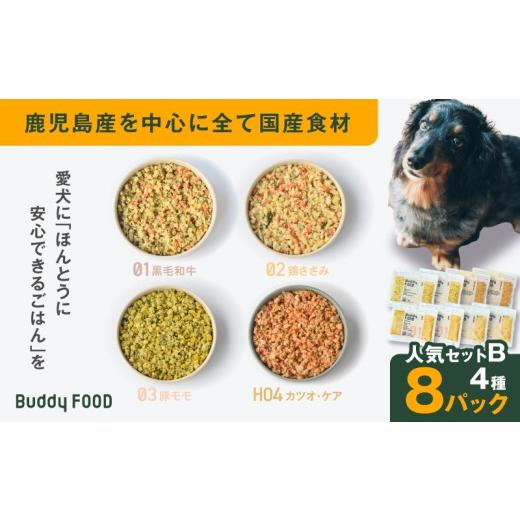 ふるさと納税 牛肉 鹿児島県 鹿児島市 Buddy FOOD 人気セットB 4種8パック K390-003_02 (2)人気セットB(黒毛和牛、鶏ささみ、豚もも、皮膚サポートカツオ・…