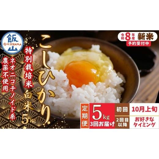 ふるさと納税 米 コシヒカリ 長野県 飯山市 先行予約 [令和8年産 新米]＼2026年10月より3回/こしひかり 5kg 白米 特別栽培米 『奥信濃の棚田米 実の里』定…