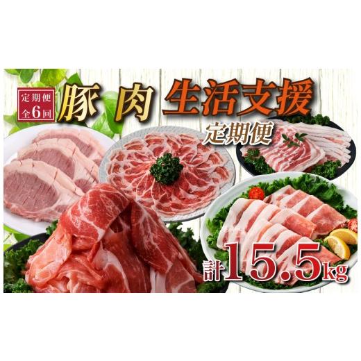 ふるさと納税 豚肉 しゃぶしゃぶ 宮崎県 小林市 定期便全6回 生活支援定期便15.5kg (豚切り落とし 豚バラスライス 豚肩ロース しゃぶしゃぶ 肩ロース生姜焼き…