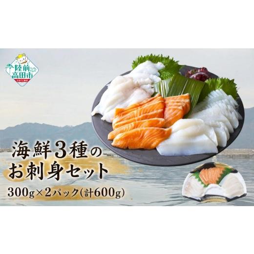 ふるさと納税 魚貝類 岩手県 陸前高田市 東北・北海道厳選 海鮮3種のお刺身セット 300g×2パック 計600g サーモン/ムラサキイカ/水タコ 魚 海鮮 魚介類 お刺…