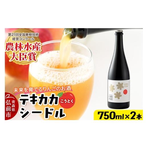 ふるさと納税 洋酒・リキュール類 青森県 弘前市 未来を育てるりんごのお酒 テキカカシードル(こうとく)フルボトル 750ml×2本入 お酒 青森 弘前 林檎 リン…