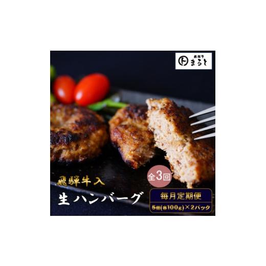 ふるさと納税 牛肉 ハンバーグ 岐阜県 養老町 毎月定期便 3か月定期便 飛騨牛入り特製生ハンバーグ 100g×10個全3回 4087879