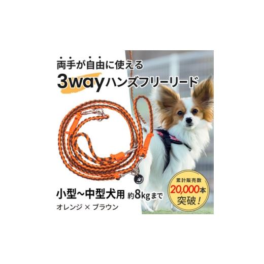 ふるさと納税 雑貨・日用品 静岡県 掛川市 犬用 3WAYハンズフリーリード(小型〜中型犬用)オレンジ×ブラウン ゴールデンママ 1743129