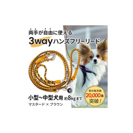 ふるさと納税 雑貨・日用品 静岡県 掛川市 犬用 3WAYハンズフリーリード(小型〜中型犬用)マスタード×ブラウン ゴールデンママ 1743133