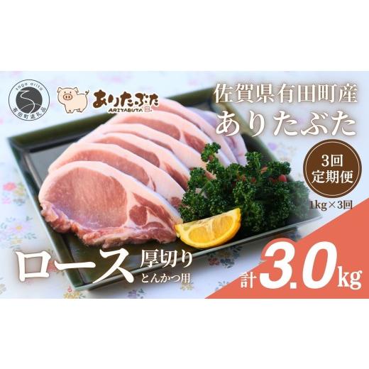 ふるさと納税 豚肉 ロース 佐賀県 有田町 3回定期便 総計3.0kg 真空個包装で便利 ありたぶた ロース 厚切り とんかつ用 3ヶ月 連続 定期便 1kg(100g×10パッ…