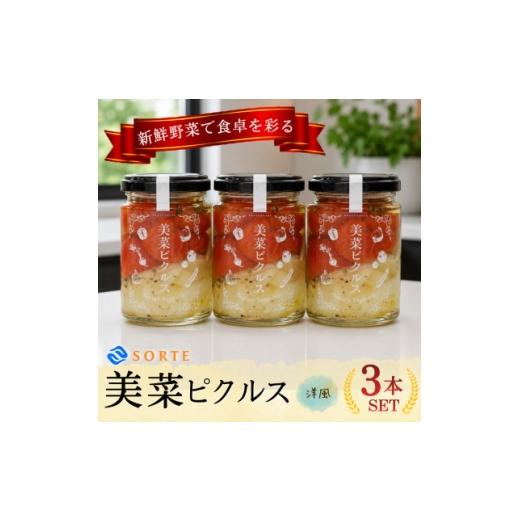 ふるさと納税 加工品等 漬物 大阪府 和泉市 パスタやサラダにも大活躍 湯剥きトマトにバジル香る極上仕立て。美菜ピクルス(洋風)3本セット 1745324