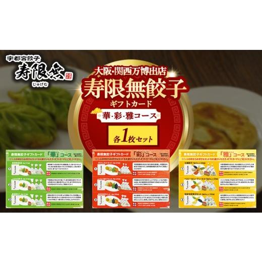 ふるさと納税 地元のお買物券 栃木県 宇都宮市 寿限無餃子 ギフトカード (華コース +彩コース +雅コース)各1枚セット | チケット ぎょうざ ギョウザ ギョ…